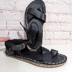 Nefes Barefoot Handmade X Black Leather Sandals Size 7.5 Women's